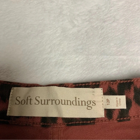 Soft Surroundings size 12P brown animal print skinny ankle pants NWT - Picture 2 of 7